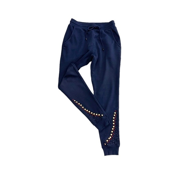 Hemant & Nandita embellished stones gems navy blue joggers pants small - Picture 7 of 14